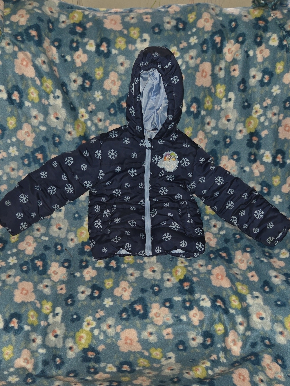4t Bluey Snowflake Puffer Coat